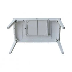 Brooklyn 48 in. W White Solid Wood Writing Desk and Chair Set (2-Piece set) by International Concepts -International Concepts Sales beach white international concepts writing desks k07 of 41 c10 1d 1000