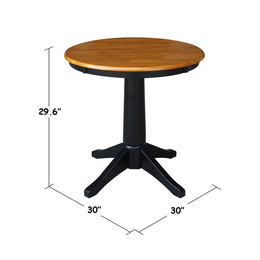 3-Piece Set Olivia Black / Cherry 30 in Round Solid Wood Dining Table and 2 San Remo Side Chairs by International Concepts 11 3-Piece Set Olivia Black / Cherry 30 in Round Solid Wood Dining Table and 2 San Remo Side Chairs by International Concepts - Image 11