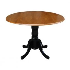 Set of 3 pcs - Black/Cherry 42" Dual Drop Leaf Table with 2 RTA chairs by International Concepts 19 Set of 3 pcs - Black/Cherry 42" Dual Drop Leaf Table with 2 RTA chairs by International Concepts -International Concepts Sales black cherry international concepts dining room sets k57 42dp c265p 1f 1000