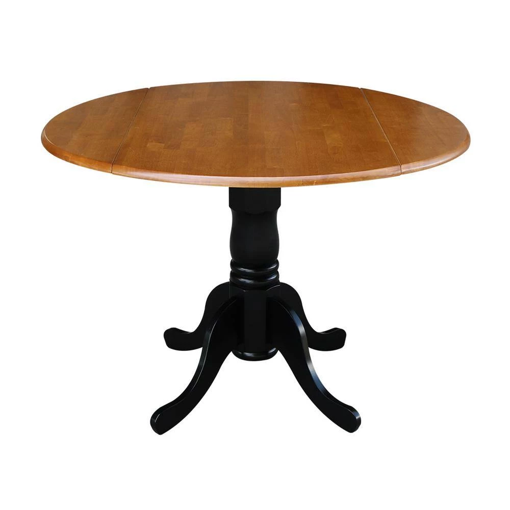 Set of 3 pcs - Black/Cherry 42" Dual Drop Leaf Table with 2 RTA chairs by International Concepts 8 Set of 3 pcs - Black/Cherry 42" Dual Drop Leaf Table with 2 RTA chairs by International Concepts - Image 8