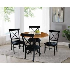 5-Piece 42 in. Black/Cherry Dual Drop Leaf Table Set with 4-Side chairs by International Concepts 17 5-Piece 42 in. Black/Cherry Dual Drop Leaf Table Set with 4-Side chairs by International Concepts -International Concepts Sales black cherry international concepts dining room sets k57 42dp c46 613 4 c3 1000
