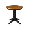 Olivia Black/Cherry 30 in. Round Solid Wood Dining Table by International Concepts