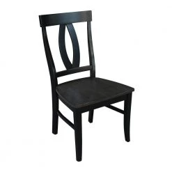 Black/Coal Verona Dining Chair (Set of 2) by International Concepts -International Concepts Sales black coal international concepts dining chairs c75 170p 44 1000