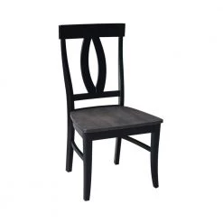 Black/Coal Verona Dining Chair (Set of 2) by International Concepts -International Concepts Sales black coal international concepts dining chairs c75 170p 4f 1000