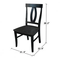 Black/Coal Verona Dining Chair (Set of 2) by International Concepts -International Concepts Sales black coal international concepts dining chairs c75 170p 76 1000