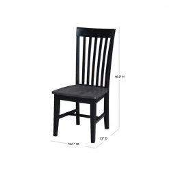 Black/Coal Tall Mission Chair (Set of 2) by International Concepts 9 Black/Coal Tall Mission Chair (Set of 2) by International Concepts -International Concepts Sales black coal international concepts dining chairs c75 465p 40 1000