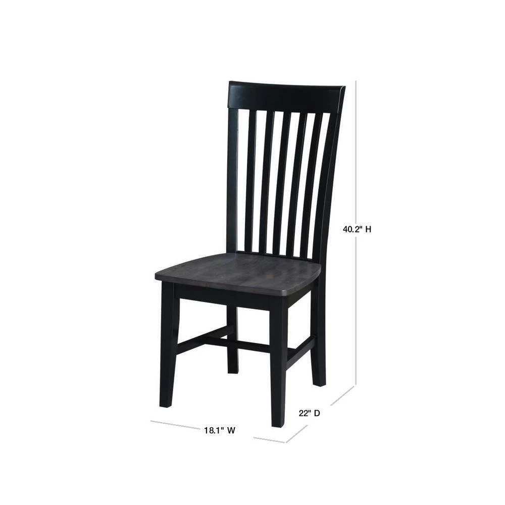 Black/Coal Tall Mission Chair (Set of 2) by International Concepts 3 Black/Coal Tall Mission Chair (Set of 2) by International Concepts - Image 3