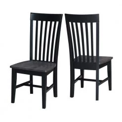 Black/Coal Tall Mission Chair (Set of 2) by International Concepts