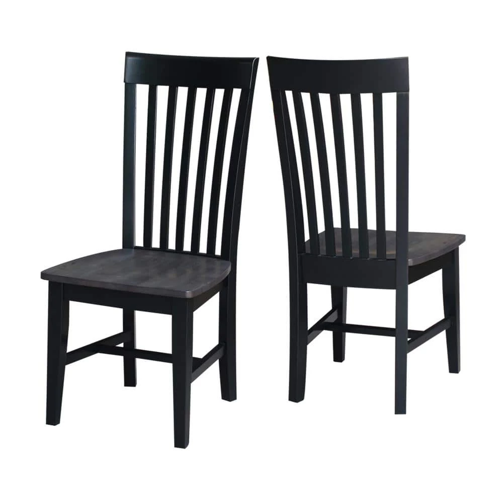 Black/Coal Tall Mission Chair (Set of 2) by International Concepts 1 Black/Coal Tall Mission Chair (Set of 2) by International Concepts