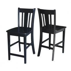 San Remo 24 in. Black Bar Stool by International Concepts -International Concepts Sales black international concepts bar stools s46 102 1f 1000