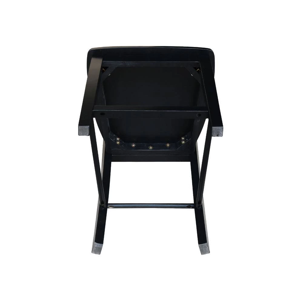Madrid 24 in. Black Bar Stool by International Concepts 5 Madrid 24 in. Black Bar Stool by International Concepts - Image 5