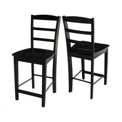 Madrid 24 in. Black Bar Stool by International Concepts 20 Madrid 24 in. Black Bar Stool by International Concepts -International Concepts Sales black international concepts bar stools s46 402 1f 1000