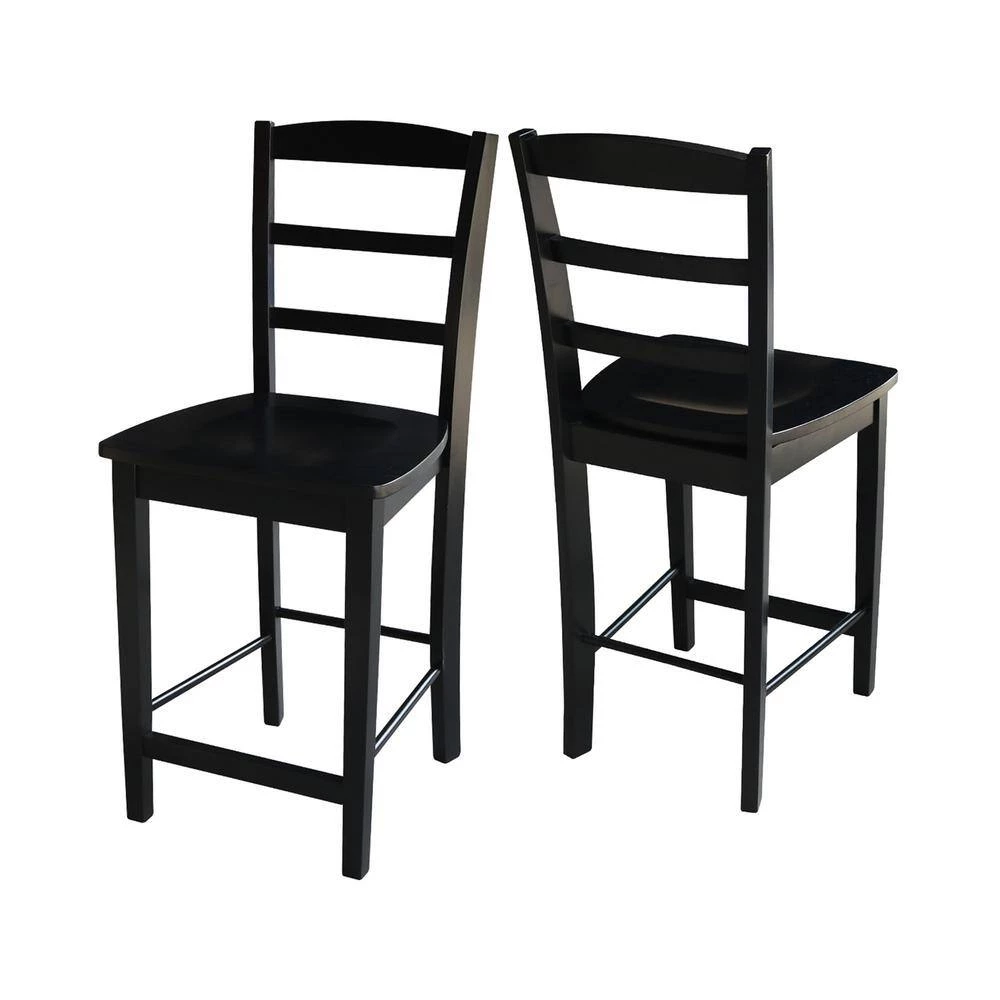 Madrid 24 in. Black Bar Stool by International Concepts 9 Madrid 24 in. Black Bar Stool by International Concepts - Image 9