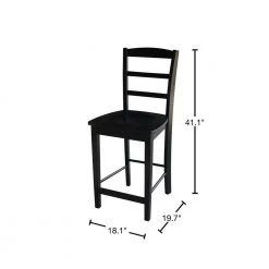 Madrid 24 in. Black Bar Stool by International Concepts 14 Madrid 24 in. Black Bar Stool by International Concepts -International Concepts Sales black international concepts bar stools s46 402 40 1000