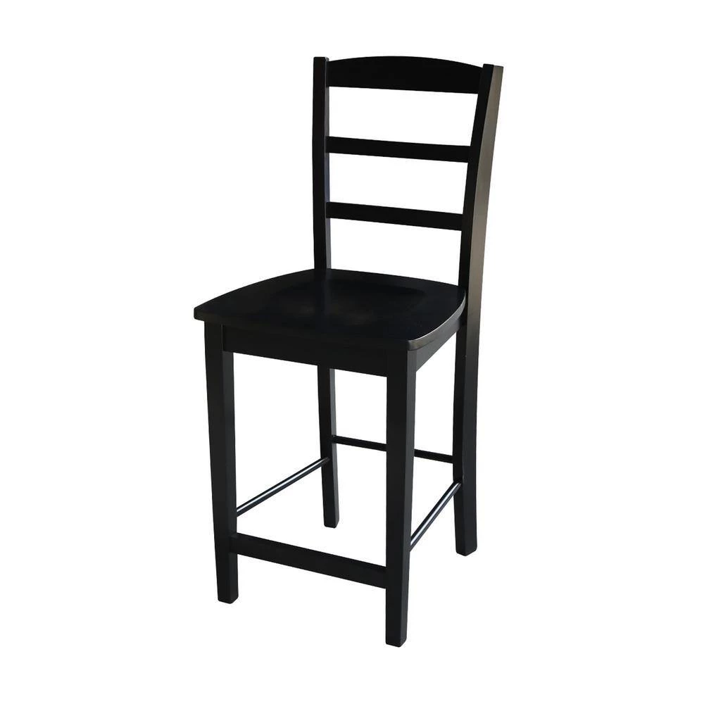 Madrid 24 in. Black Bar Stool by International Concepts 8 Madrid 24 in. Black Bar Stool by International Concepts - Image 8