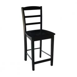 Madrid 24 in. Black Bar Stool by International Concepts