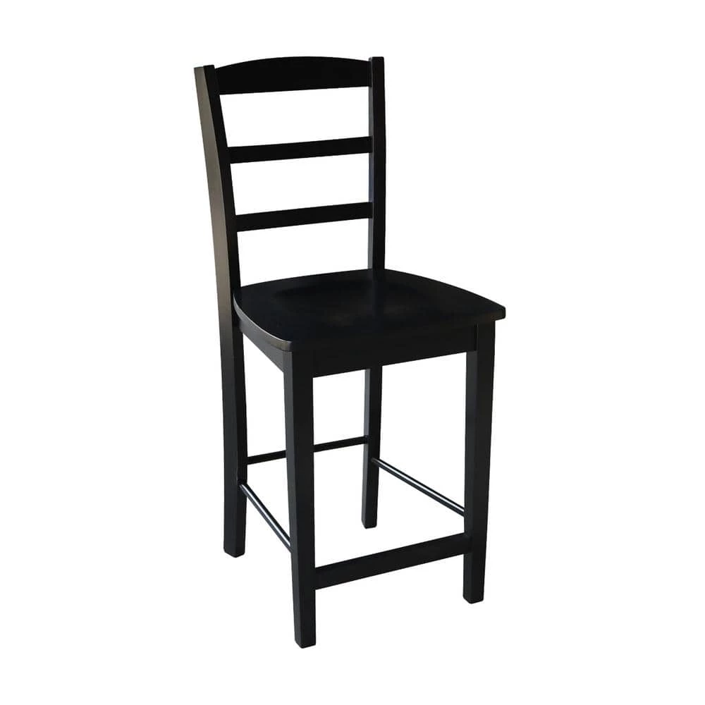 Madrid 24 in. Black Bar Stool by International Concepts 1 Madrid 24 in. Black Bar Stool by International Concepts