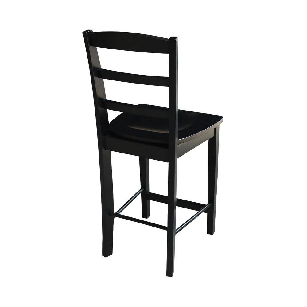 Madrid 24 in. Black Bar Stool by International Concepts 6 Madrid 24 in. Black Bar Stool by International Concepts - Image 6