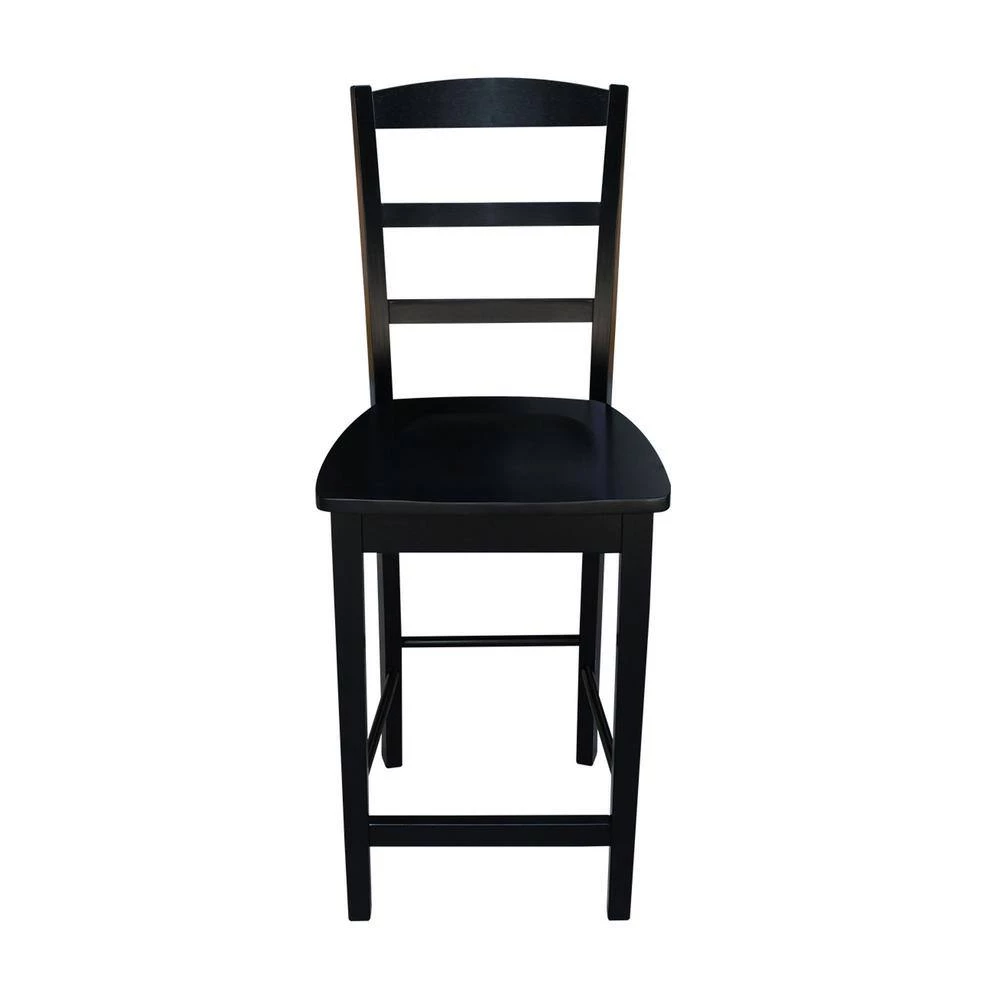 Madrid 24 in. Black Bar Stool by International Concepts 7 Madrid 24 in. Black Bar Stool by International Concepts - Image 7