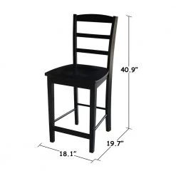 Madrid 24 in. Black Bar Stool by International Concepts 22 Madrid 24 in. Black Bar Stool by International Concepts -International Concepts Sales black international concepts bar stools s46 402 fa 1000
