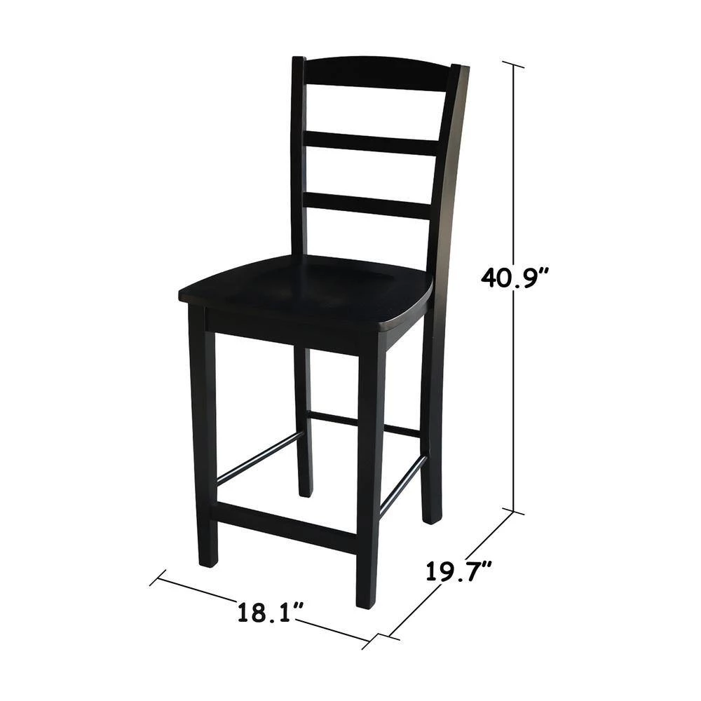 Madrid 24 in. Black Bar Stool by International Concepts 11 Madrid 24 in. Black Bar Stool by International Concepts - Image 11