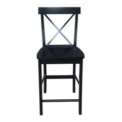 X Back 24 in. Black Bar Stool by International Concepts -International Concepts Sales black international concepts bar stools s46 6132 1f 1000