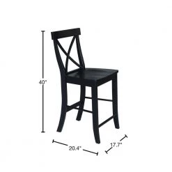 X Back 24 in. Black Bar Stool by International Concepts -International Concepts Sales black international concepts bar stools s46 6132 40 1000