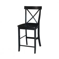 X Back 24 in. Black Bar Stool by International Concepts