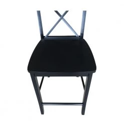 X Back 24 in. Black Bar Stool by International Concepts -International Concepts Sales black international concepts bar stools s46 6132 a0 1000