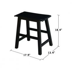 18 in. Black Bar Stool by International Concepts -International Concepts Sales black international concepts bar stools s46 781 1f 1000