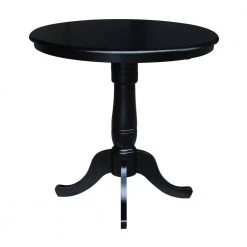 Black Solid Wood Counter Height Table by International Concepts -International Concepts Sales black international concepts bar tables k46 36rt 6b 4f 1000