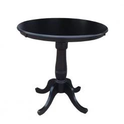 Black Solid Wood Counter Height Table by International Concepts -International Concepts Sales black international concepts bar tables k46 36rt 6b c3 1000