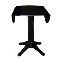 Olivia Black Solid Wood 42 in. Drop-leaf Counter-height Table by International Concepts -International Concepts Sales black international concepts bar tables k46 42dpt 27b 6b 1f 1000
