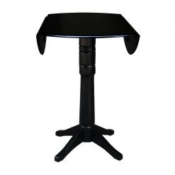 Olivia Black Solid Wood 42 in. Drop-leaf Bar Table by International Concepts -International Concepts Sales black international concepts bar tables k46 42dpt 27b 6b 2 1f 1000