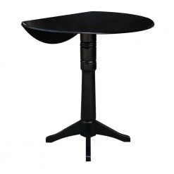 Olivia Black Solid Wood 42 in. Drop-leaf Bar Table by International Concepts -International Concepts Sales black international concepts bar tables k46 42dpt 27b 6b 2 44 1000