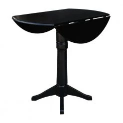 Olivia Black Solid Wood 42 in. Drop-leaf Bar Table by International Concepts -International Concepts Sales black international concepts bar tables k46 42dpt 27b 6b 2 4f 1000