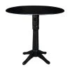 Olivia Black Solid Wood 42 in. Drop-leaf Bar Table by International Concepts