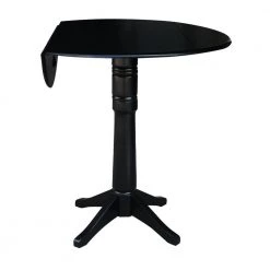 Olivia Black Solid Wood 42 in. Drop-leaf Bar Table by International Concepts -International Concepts Sales black international concepts bar tables k46 42dpt 27b 6b 2 fa 1000