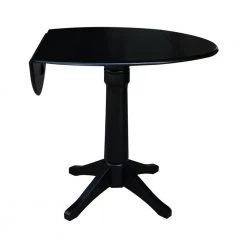 Olivia Black Solid Wood 42 in. Drop-leaf Counter-height Table by International Concepts -International Concepts Sales black international concepts bar tables k46 42dpt 27b 6b 44 1000
