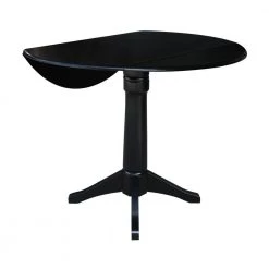 Olivia Black Solid Wood 42 in. Drop-leaf Counter-height Table by International Concepts -International Concepts Sales black international concepts bar tables k46 42dpt 27b 6b 4f 1000