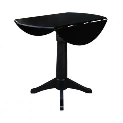 Olivia Black Solid Wood 42 in. Drop-leaf Counter-height Table by International Concepts -International Concepts Sales black international concepts bar tables k46 42dpt 27b 6b c3 1000