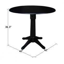 Olivia Black Solid Wood 42 in. Drop-leaf Counter-height Table by International Concepts -International Concepts Sales black international concepts bar tables k46 42dpt 27b 6b fa 1000