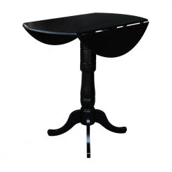 Laurel Black Solid Wood 42 in. Drop-leaf Bar Table by International Concepts -International Concepts Sales black international concepts bar tables k46 42dpt 6b 2 c3 1000
