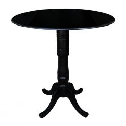 Laurel Black Solid Wood 42 in. Drop-leaf Bar Table by International Concepts -International Concepts Sales black international concepts bar tables k46 42dpt 6b 2 d4 1000