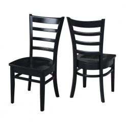 Emily Black Wood Dining Chair (Set of 2) by International Concepts -International Concepts Sales black international concepts dining chairs c46 617p 1f 1000