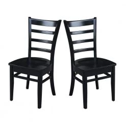 Emily Black Wood Dining Chair (Set of 2) by International Concepts -International Concepts Sales black international concepts dining chairs c46 617p 44 1000