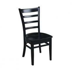 Emily Black Wood Dining Chair (Set of 2) by International Concepts