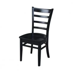 Emily Black Wood Dining Chair (Set of 2) by International Concepts -International Concepts Sales black international concepts dining chairs c46 617p 76 1000