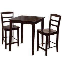 Madrid 3-Piece Black Bar Table Set by International Concepts