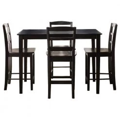 Madrid 5-Piece Black Bar Table Set by International Concepts